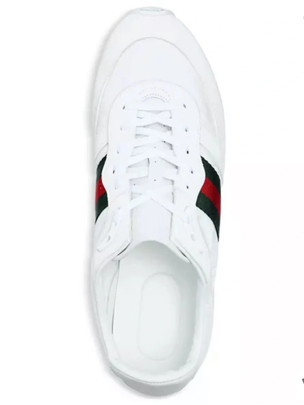 Gucci White Re-Motion Sneaker with Red & Green Web Stripe